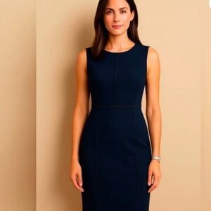 Lafayette 148 New York Midnight Blue Midi Dress